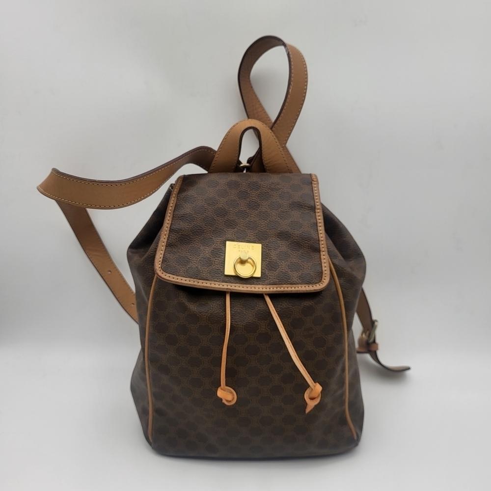 CELINE Macadam Rucksack Backpack Mini canvas leather..Authentic.. - Picture 1 of 16